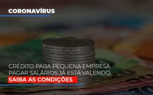 Credito Para Pequena Empresa Pagar Salarios Ja Esta Valendo - Datalex Contabilidade